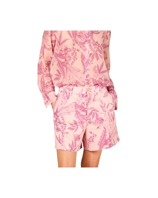 Mason's Pink Blumige chino bermuda shorts