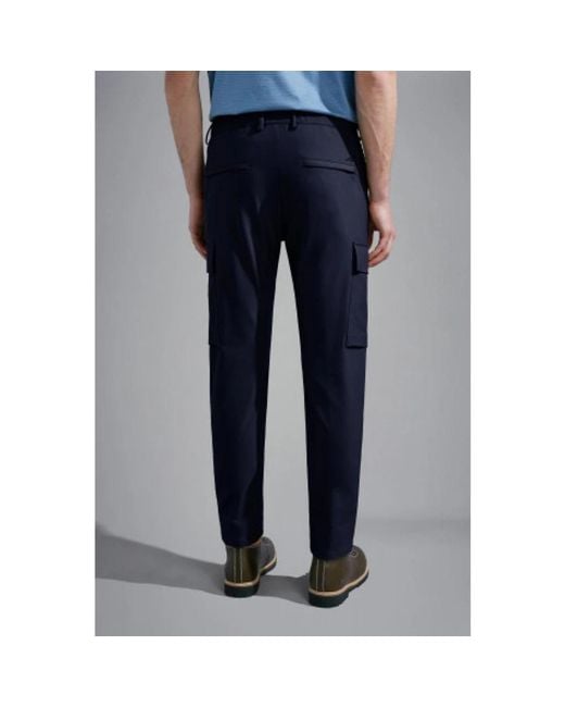 Paul & Shark Blue Slim-Fit Trousers for men