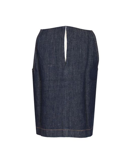 7 For All Mankind Blue Sleeveless Tops