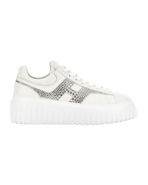 Zapatillas Blancas Con Suela Flatform, Mujer, Talla Hogan de color White