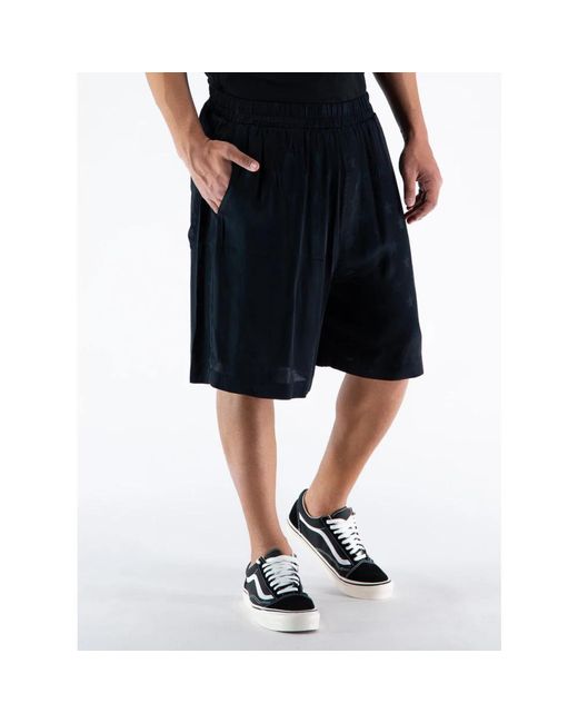 Laneus Black Long Shorts for men