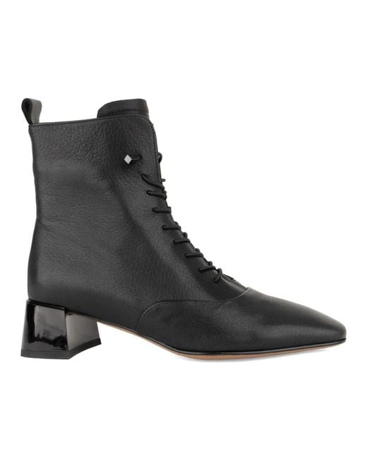 Linda Baumann Black Lace-Up Boots