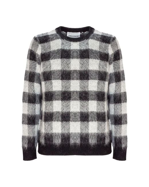 Round-Neck Knitwear Amaranto de hombre de color Gray