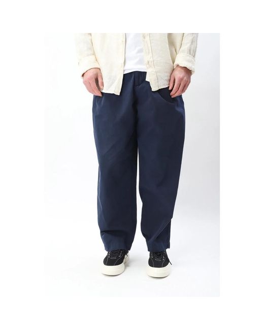 Trousers > wide trousers Universal Works pour homme en coloris Blue