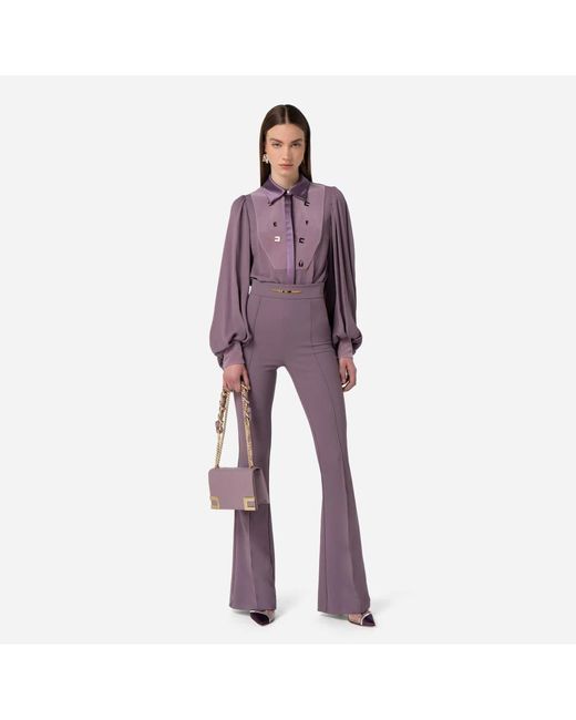 Elisabetta Franchi Purple Wide Trousers