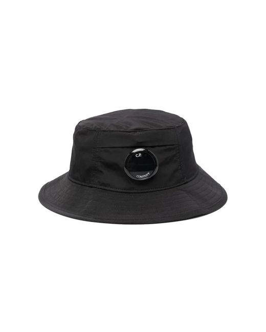 C P Company Black Nylon bucket hat