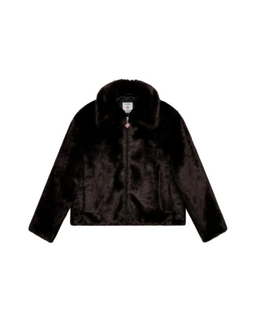 Casablanca Black Faux Fur & Shearling Jackets