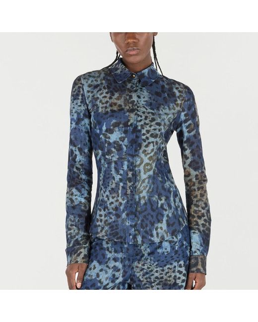 Roberto Cavalli Blue Shirts