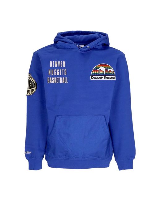 Mitchell & Ness Hoodies & Sweatvesten ,Blauw ,Katoen Denver Nuggets Vintage Logo Hoodie in het Blue voor heren
