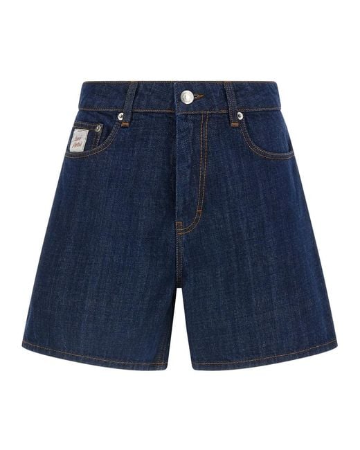 AMI Blue Denim Shorts