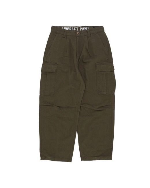 Alpha Industries Green Wide Trousers for men