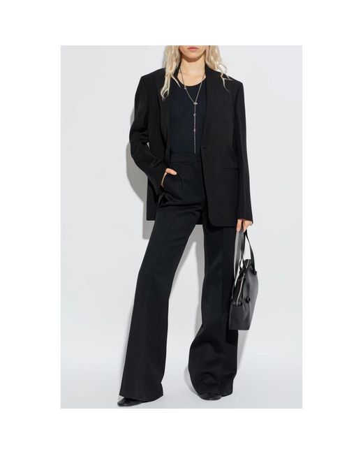 Jil Sander Tops ,Zwart ,Fluid Viscose Bodysuit in het Blue