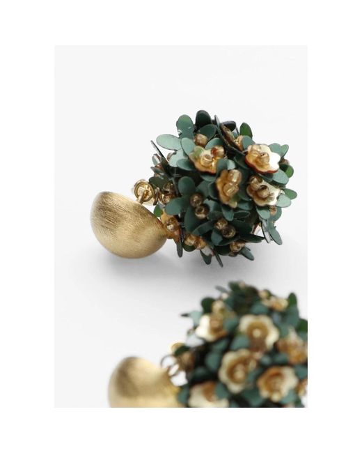 LOTT.gioielli Green Sequin Flower Globe Ohrringe