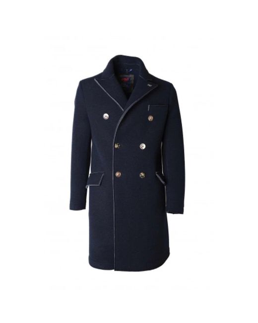 Bob Blue Double-Breasted Coats for men