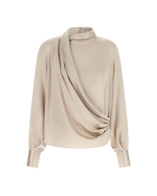 Brunello Cucinelli Natural Blouses