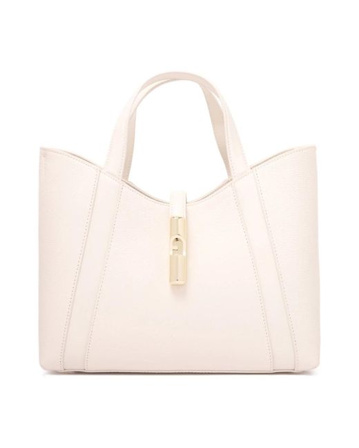 Furla Natural Cremefarbene Taschen Für Einen Stilvollen Look