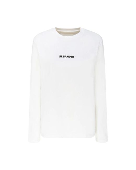 Jil Sander White Weißes logo-print-sweatshirt