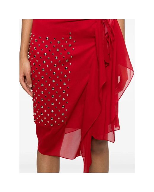 Dries Van Noten Red Midi Skirts