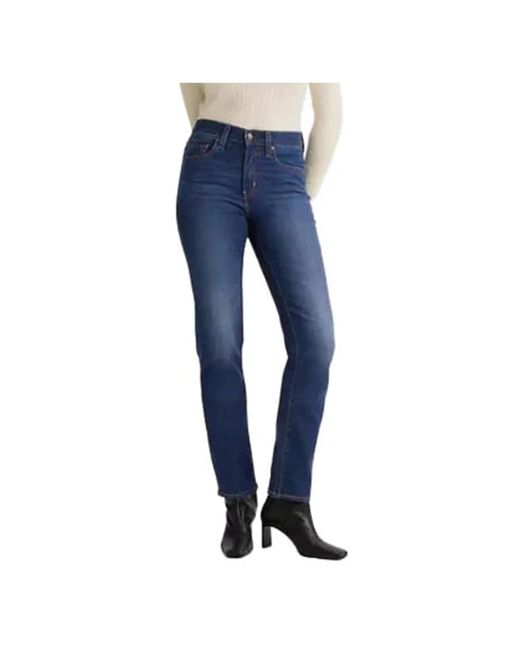 Levi's Jeans ,Blauw ,724 High Rise Straight Chelsea Carbon in het Blue