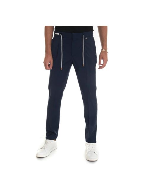 Paoloni Blue Slim-Fit Trousers for men