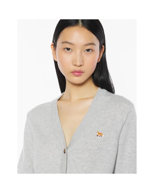Maison Kitsuné Lamswol Vest in het Gray