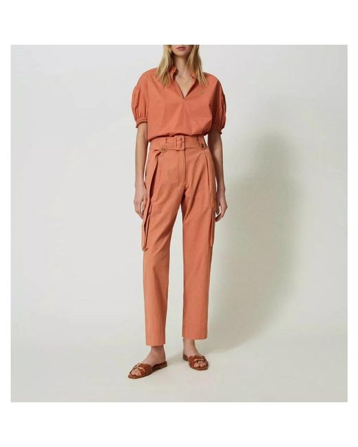Twinset Orange Wide Trousers