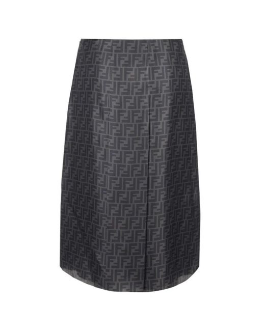 Midi Skirts Fendi de color Gray