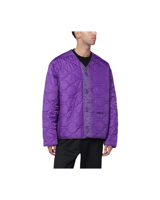 OAMC Jassen ,Paars ,Leer Combat Liner Jacket in het Purple voor heren