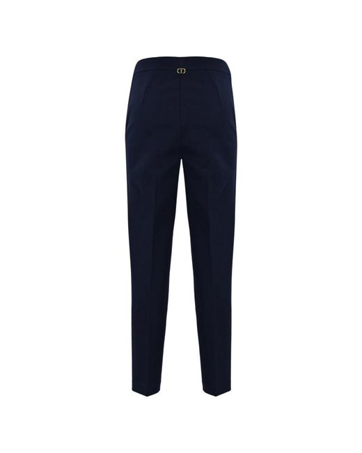 Twin Set Blue Straight Trousers