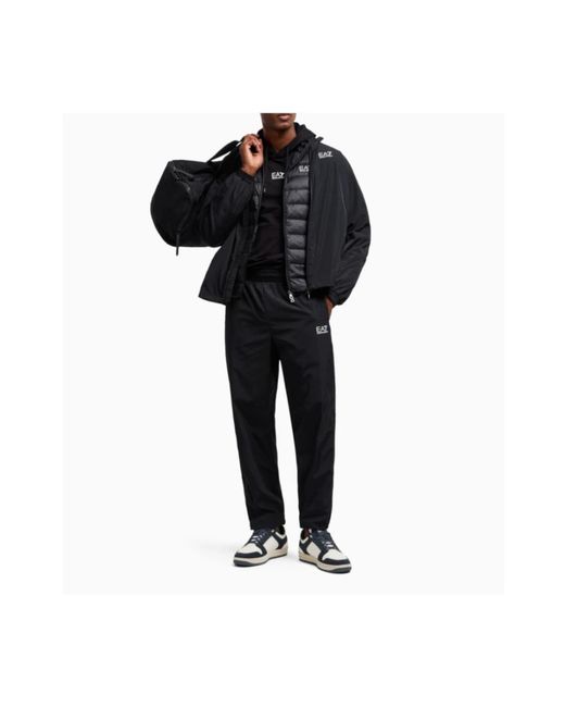 EA7 Black Down Jackets for men