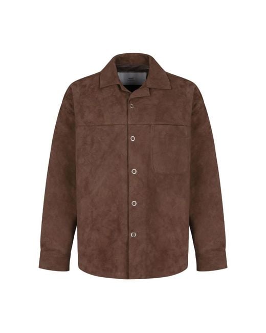 AMI Leather Jackets in het Brown voor heren