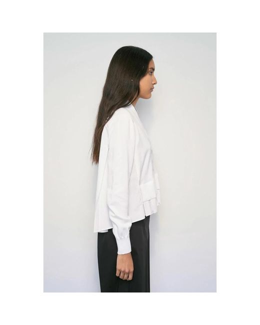 MEIMEIJ Truien & Vesten ,Wit ,Cardigan Met Plooien Op De Rug in het White