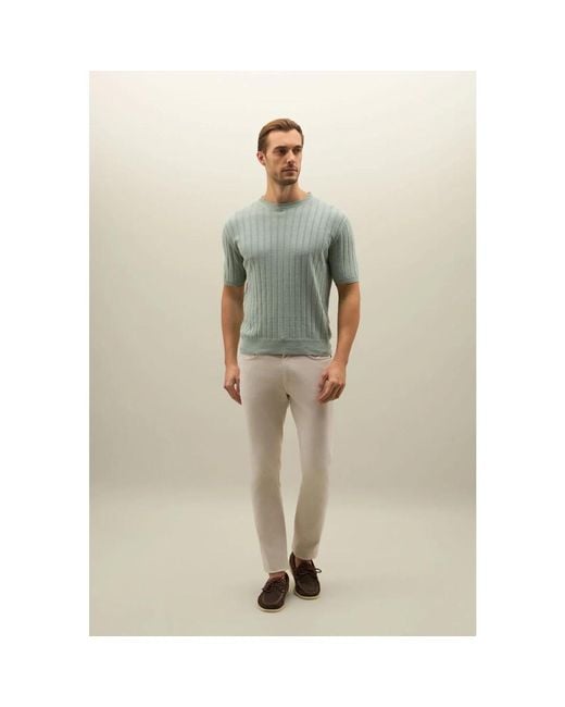 Boglioli Flat Rib Linen T-Shirt in Green für Herren