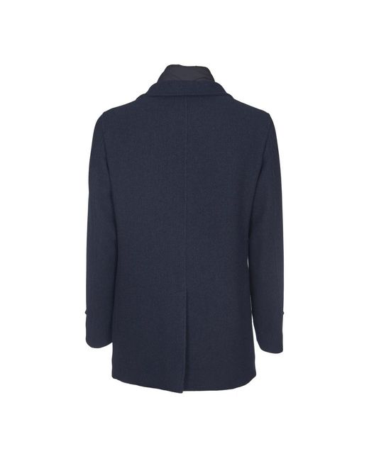 Herno Blue Double-Breasted Coats for men