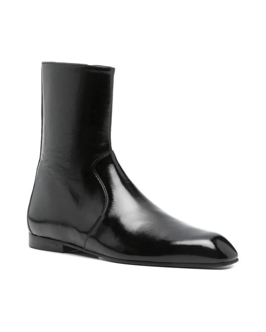 Khaite Black Ankle Boots