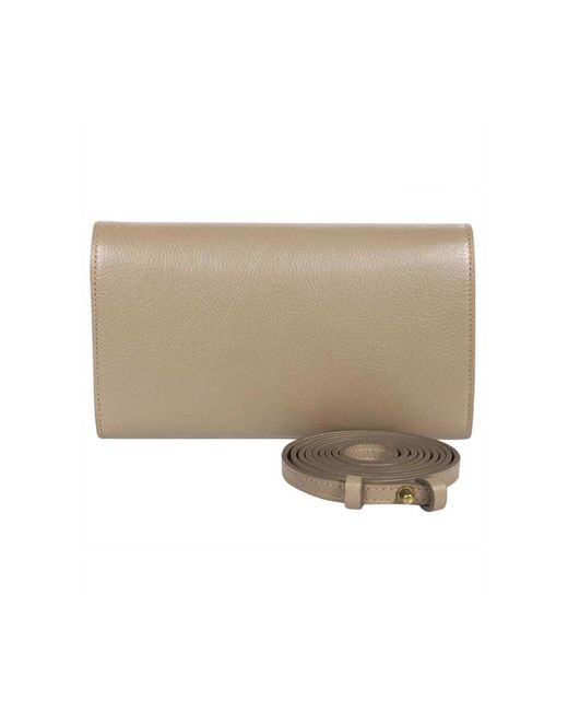 Il Bisonte Stijlvolle Leren Clutch Met Schouderband in het Natural