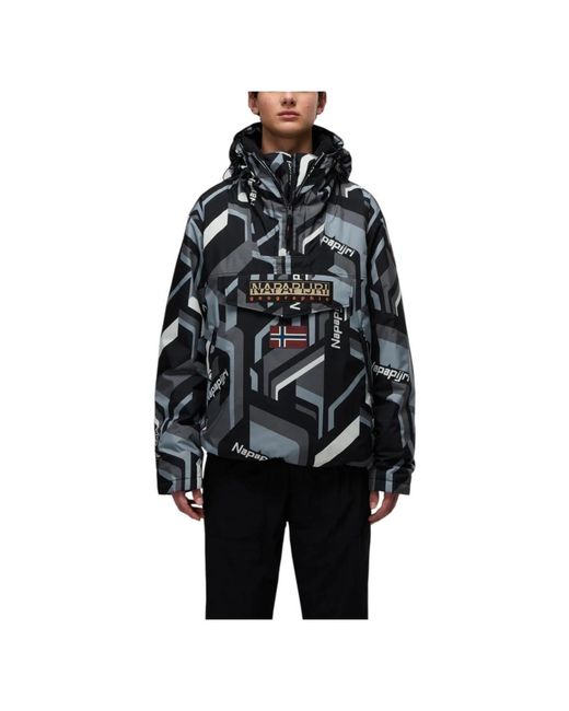Napapijri Jassen ,Zwart ,Polyester Rainforest Next Anorak Jacket in het Black voor heren