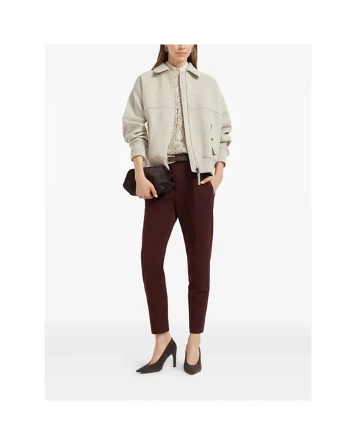Brunello Cucinelli Purple Slim-Fit Trousers