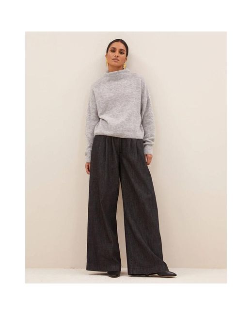 By-Bar Gray Stylischer Vinn Pullover Sweater