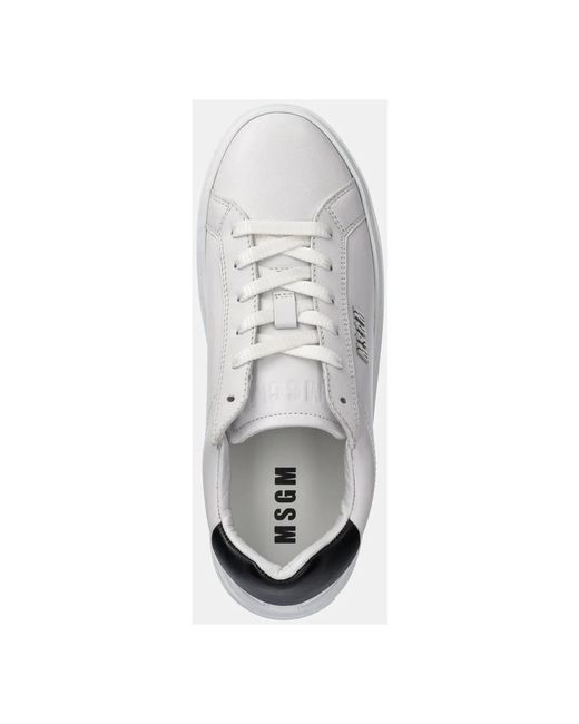 MSGM Leren Sneakers in het White