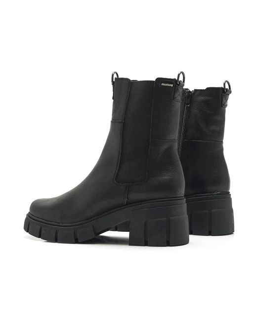 MTNG Black Schwarzer lässiger lederner stiefel