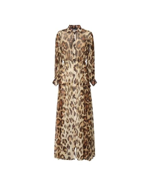 ALBERTO AUDENINO Natural Georgette Lily Kleid