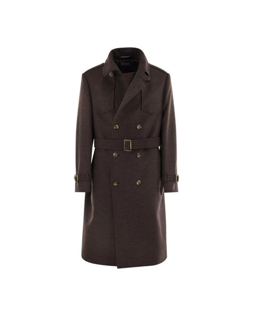 Brunello Cucinelli Black Trench Coats for men