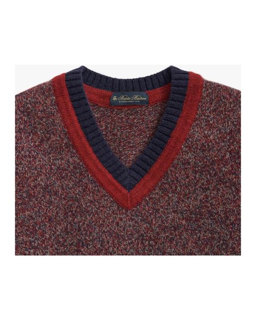 Brooks Brothers Purple V-Neck Knitwear for men