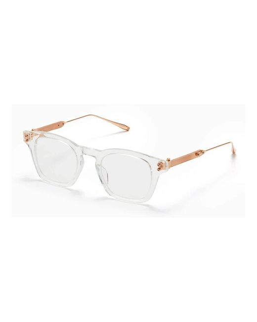 Akoni Kristallklare Gebürstete Weißgoldene Brille in White für Herren