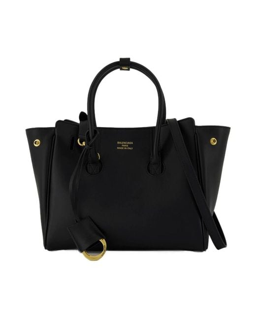 Balenciaga Zwarte Leren Tas Met Twee Handvatten in het Black