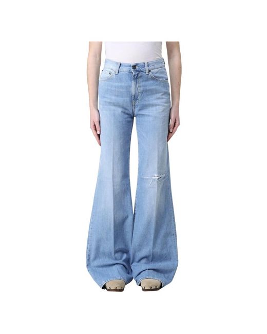 Dondup Jeans ,Blauw ,Katoen Amber Wide Jeans in het Blue