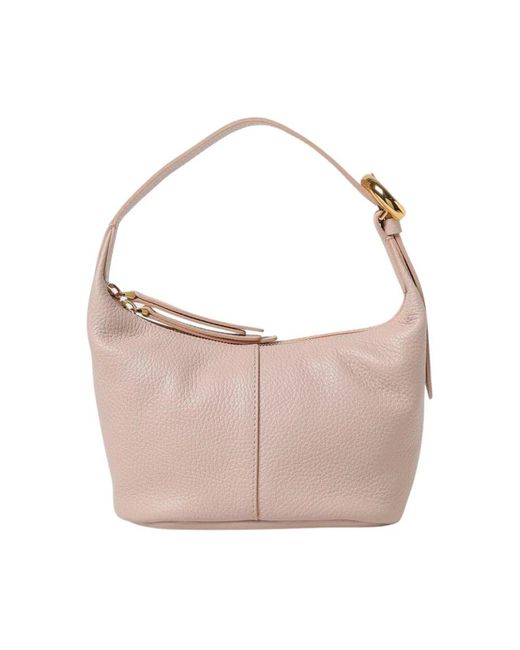 Coccinelle Pink Schwarze Leder Umhängetasche