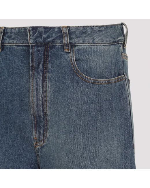 Alaïa Blue Verdrehte Blaue Baumwolljeans