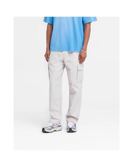 Represent White Straight Trousers for men